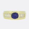 Sapphire and Baguette Cut Diamond Band