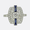 Art Deco Style Sapphire and Diamond Ring