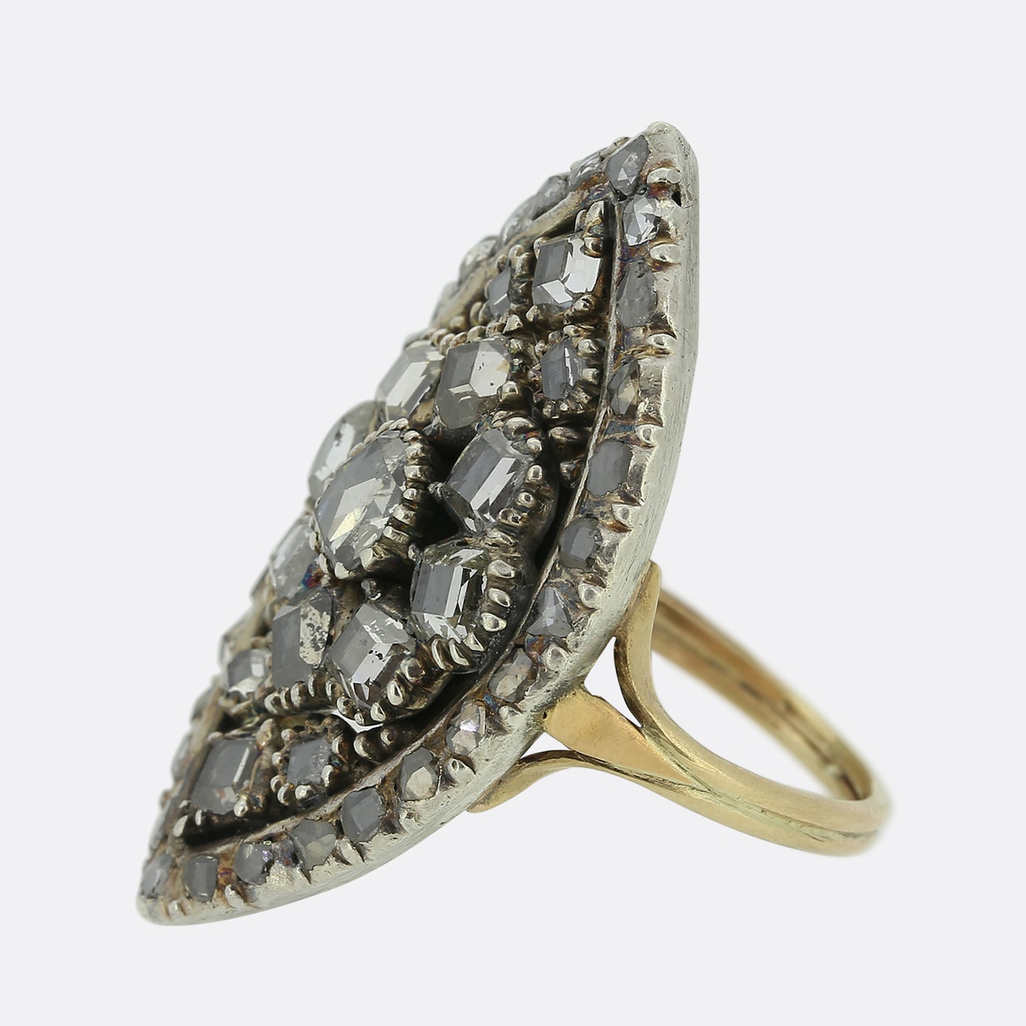 Georgian Rose Cut Diamond Navette Ring