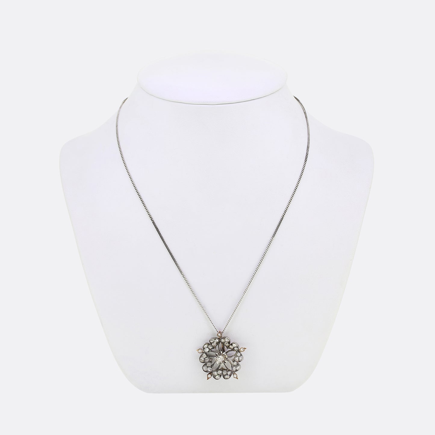 Victorian Diamond Flower Necklace