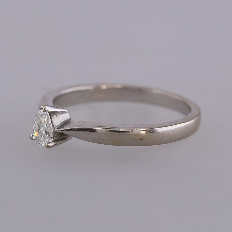 0.26 Carat Pear Cut Diamond Solitaire Ring