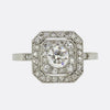 Art Deco 1.00 Carat Diamond Target Ring