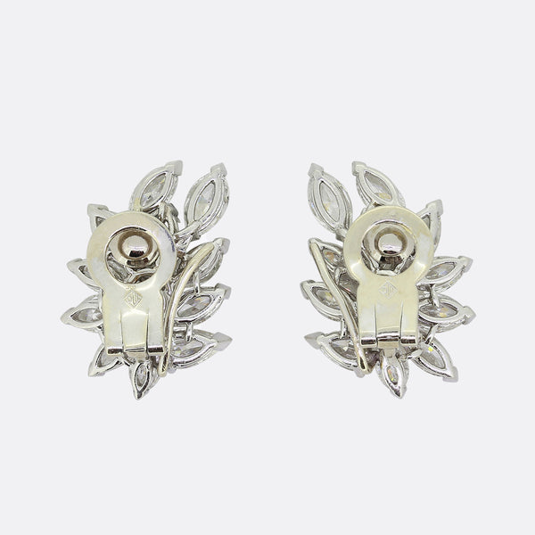 8.00 Carat Marquise Diamond Cluster Earrings