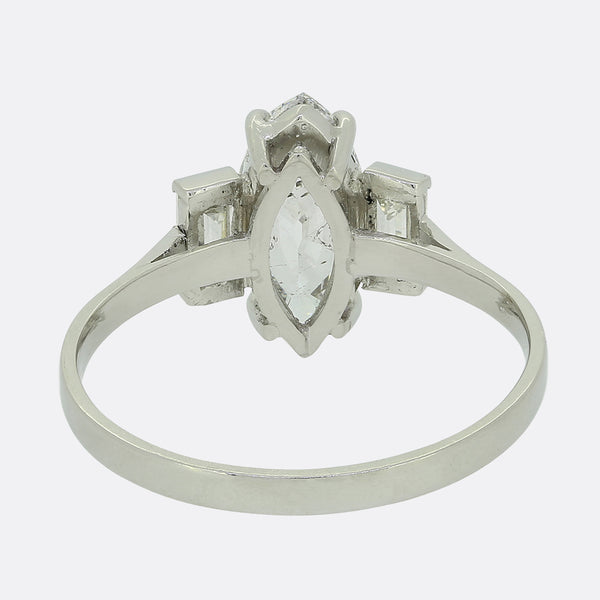 1.23 Carat Marquise Cut Diamond Engagement Ring
