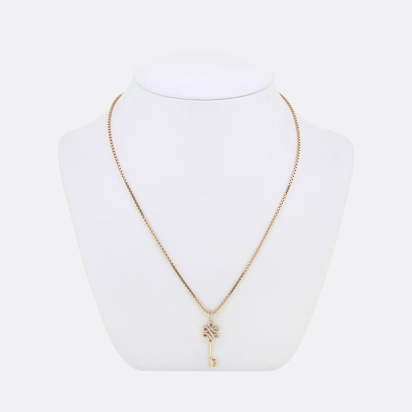 Diamond Key Pendant Necklace