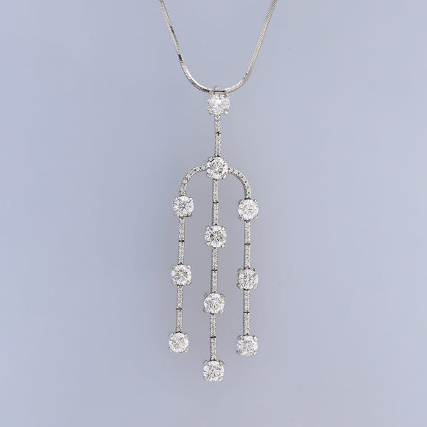 4.35 Carat Diamond Drop Pendant Necklace