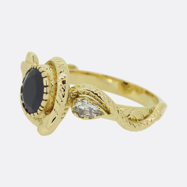 Gaetano Chiavetta Sapphire and Diamond Double Snake Ring
