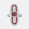 Art Deco Style Diamond and Ruby Tablet Ring