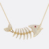 La Marquise Ruby and Diamond Fish Pendant Necklace