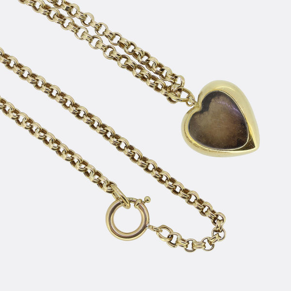 Edwardian Garnet Heart Pendant Necklace