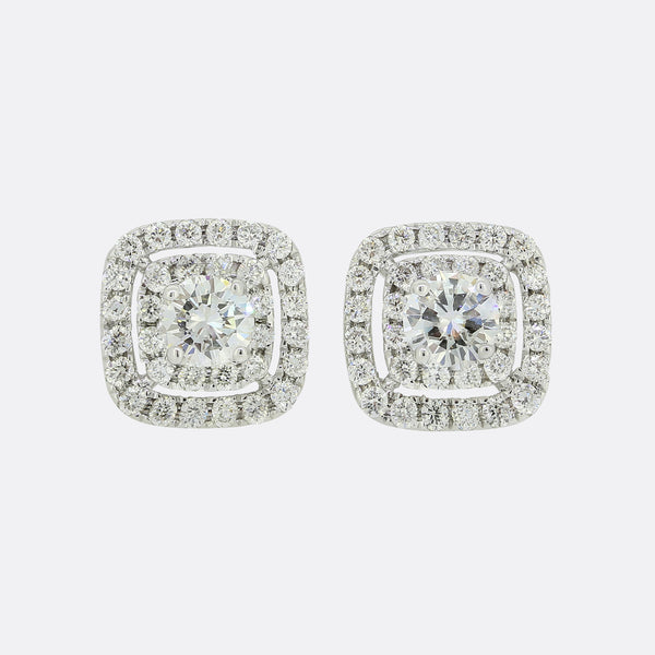 0.98 Carat Diamond Cluster Stud Earrings