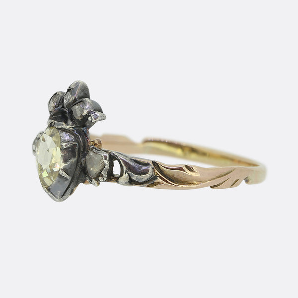 Georgian Rose Cut Diamond Crown Ring
