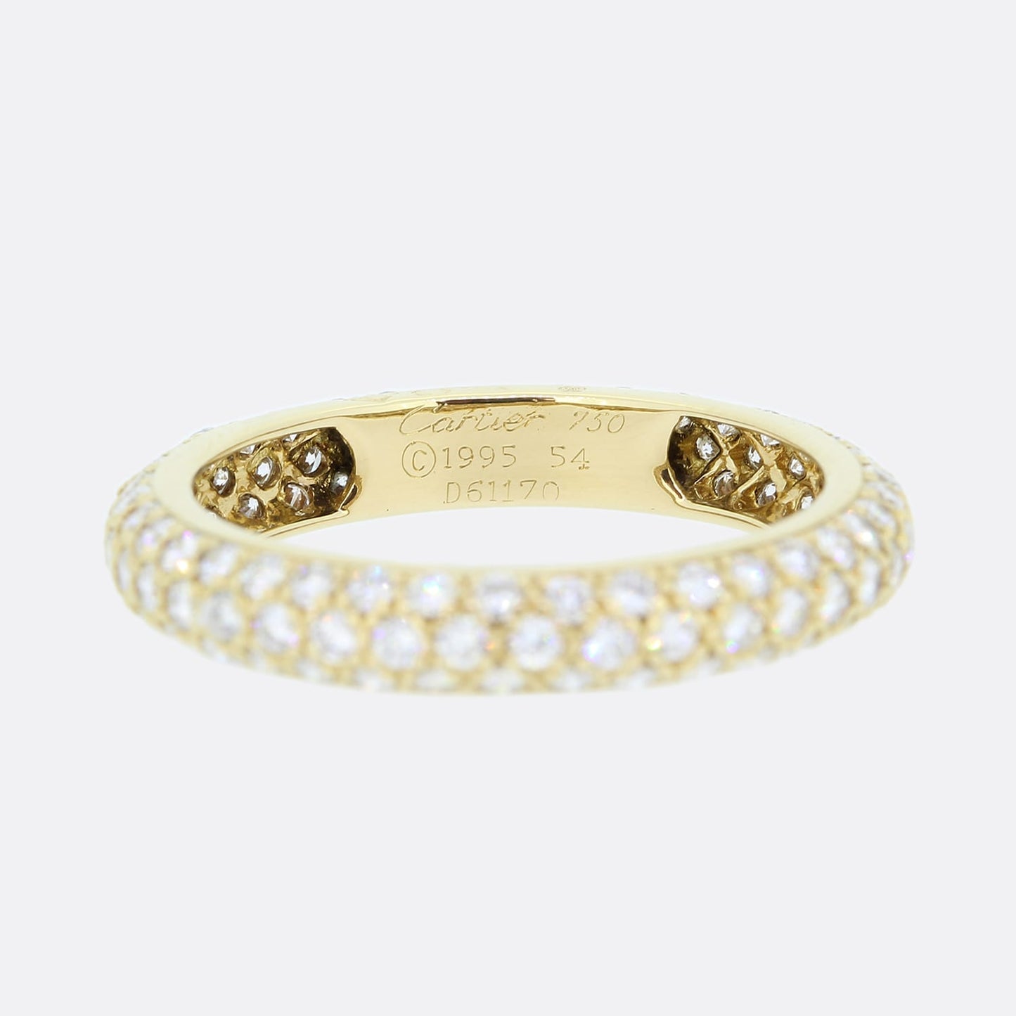 Cartier Pavé 1.25 Carat Diamond Etincelle Eternity Band Ring Size N (54)