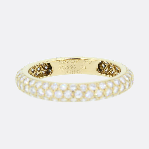 Cartier Pavé 1.25 Carat Diamond Etincelle Eternity Band Ring Size N (54)