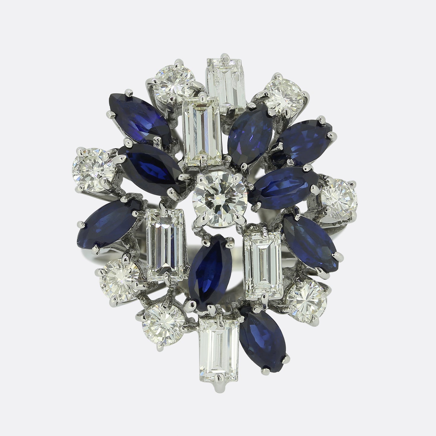 Vintage Sapphire and Diamond Cocktail Ring