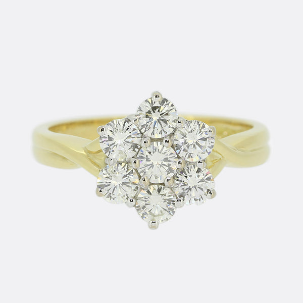 1.00 Carat Diamond Cluster Ring