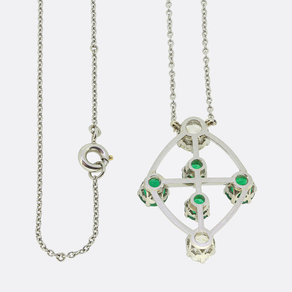 Edwardian Emerald and Diamond Necklace