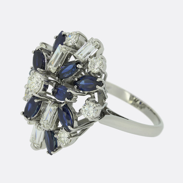 Vintage Sapphire and Diamond Cocktail Ring