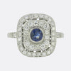 Art Deco Style Sapphire and Diamond Ring
