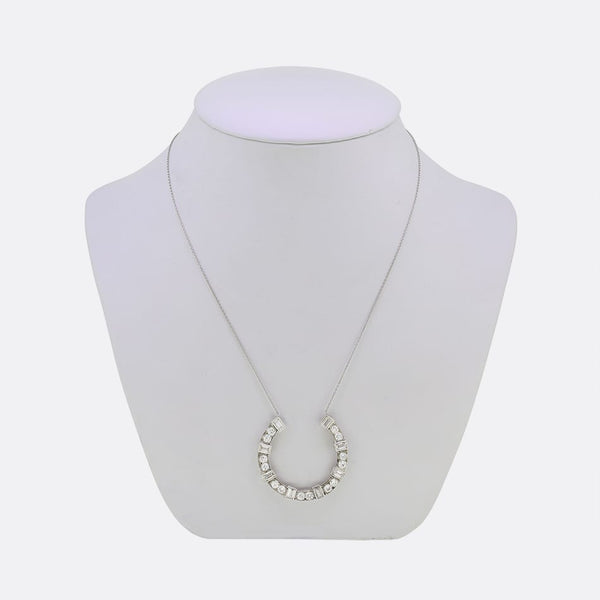 3.00 Carat Diamond Horseshoe Necklace