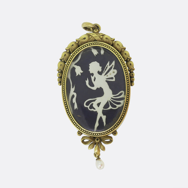 Antique Fairy Cameo Pendant