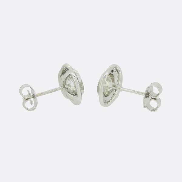 0.98 Carat Diamond Cluster Stud Earrings