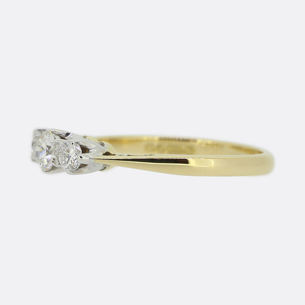 Vintage 0.45 Carat Diamond Three Stone Ring
