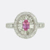 Pink Sapphire and Diamond Cluster Ring