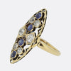 Antique Sapphire and Diamond Navette Ring