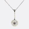 Edwardian Natural Pearl and Diamond Drop Necklace