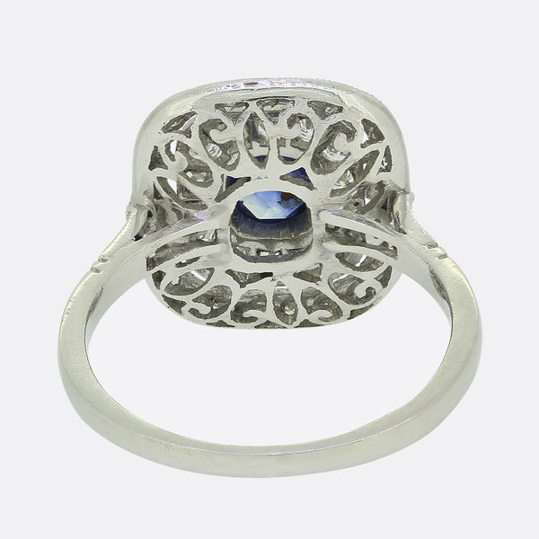Art Deco Style Sapphire and Diamond Ring