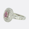 Pink Sapphire and Diamond Cluster Ring
