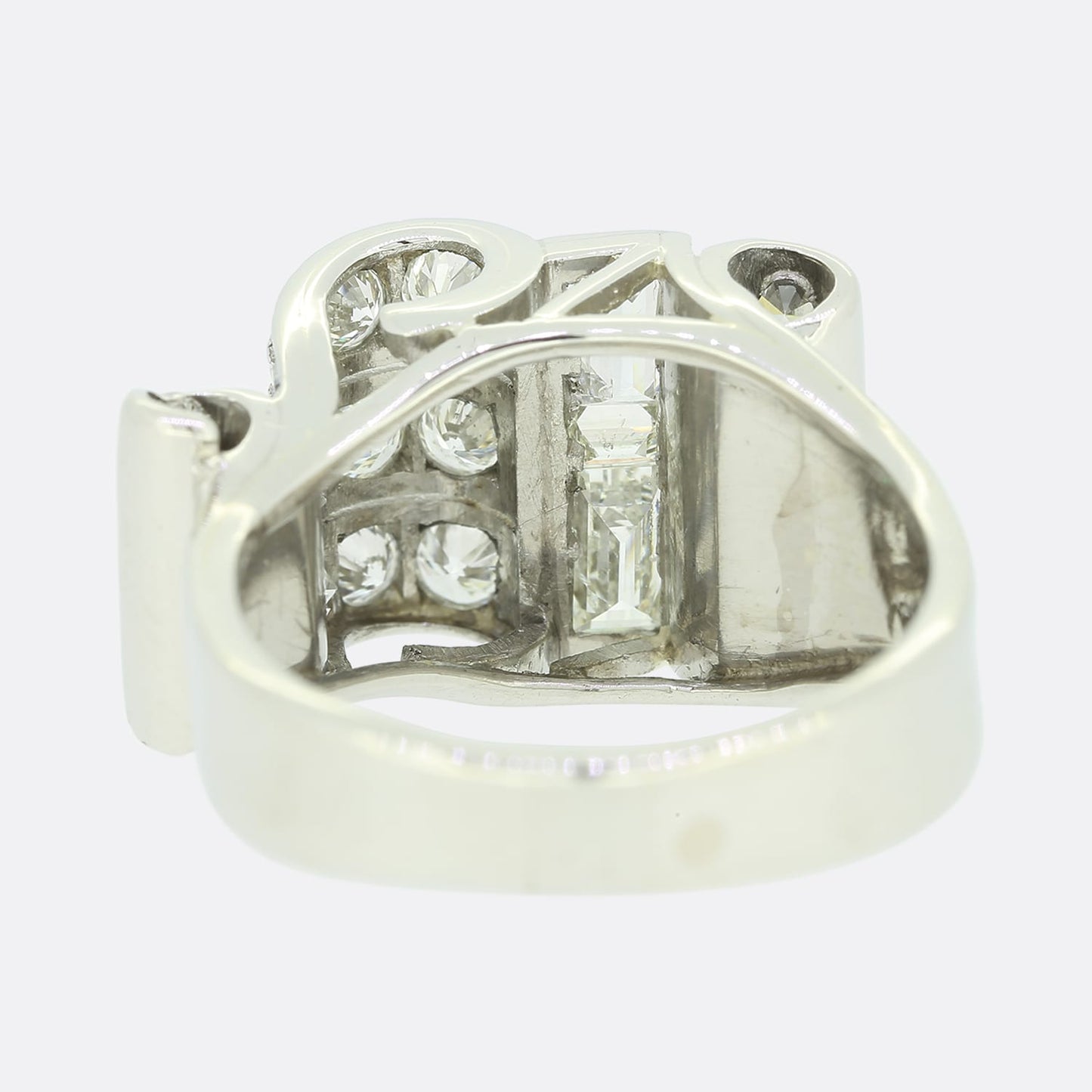 Retro 1940s 1.00 Carat Diamond Tank Ring