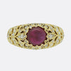 Antique Sugarloaf Ruby and Diamond Ring
