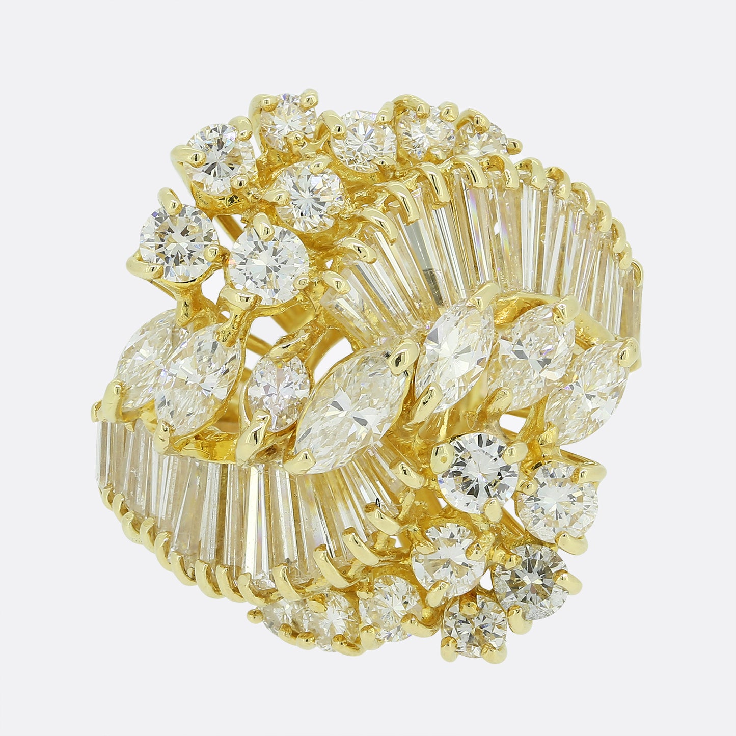 Vintage Diamond Cluster Dress Ring