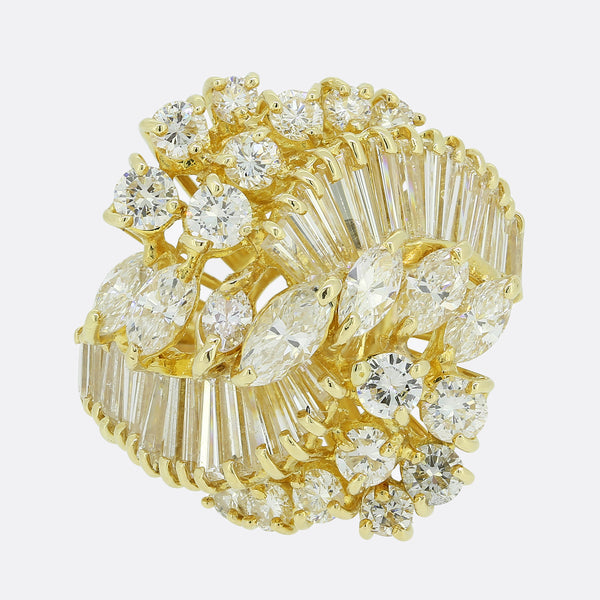 Vintage Diamond Cluster Dress Ring