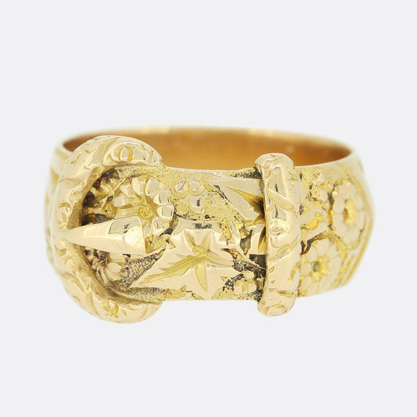 Edwardian Ornate Floral Buckle Ring The Vintage Jeweller