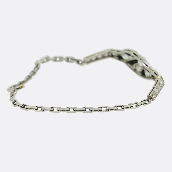 Art Deco Diamond and Onyx Bracelet