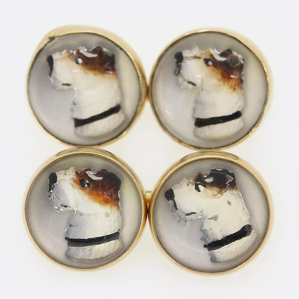 Vintage Essex Crystal Dog Cufflinks
