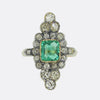 Victorian Emerald and Diamond Navette Ring