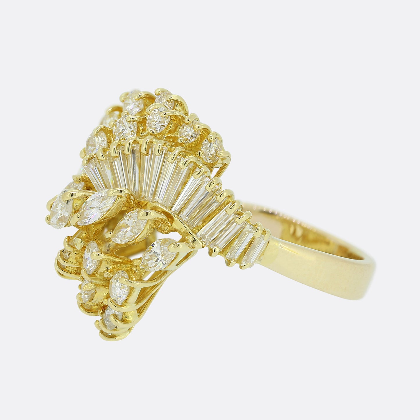 Vintage Diamond Cluster Dress Ring