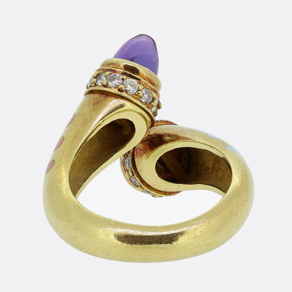Susy Mor Sugarloaf Amethyst Topaz and Diamond Ring