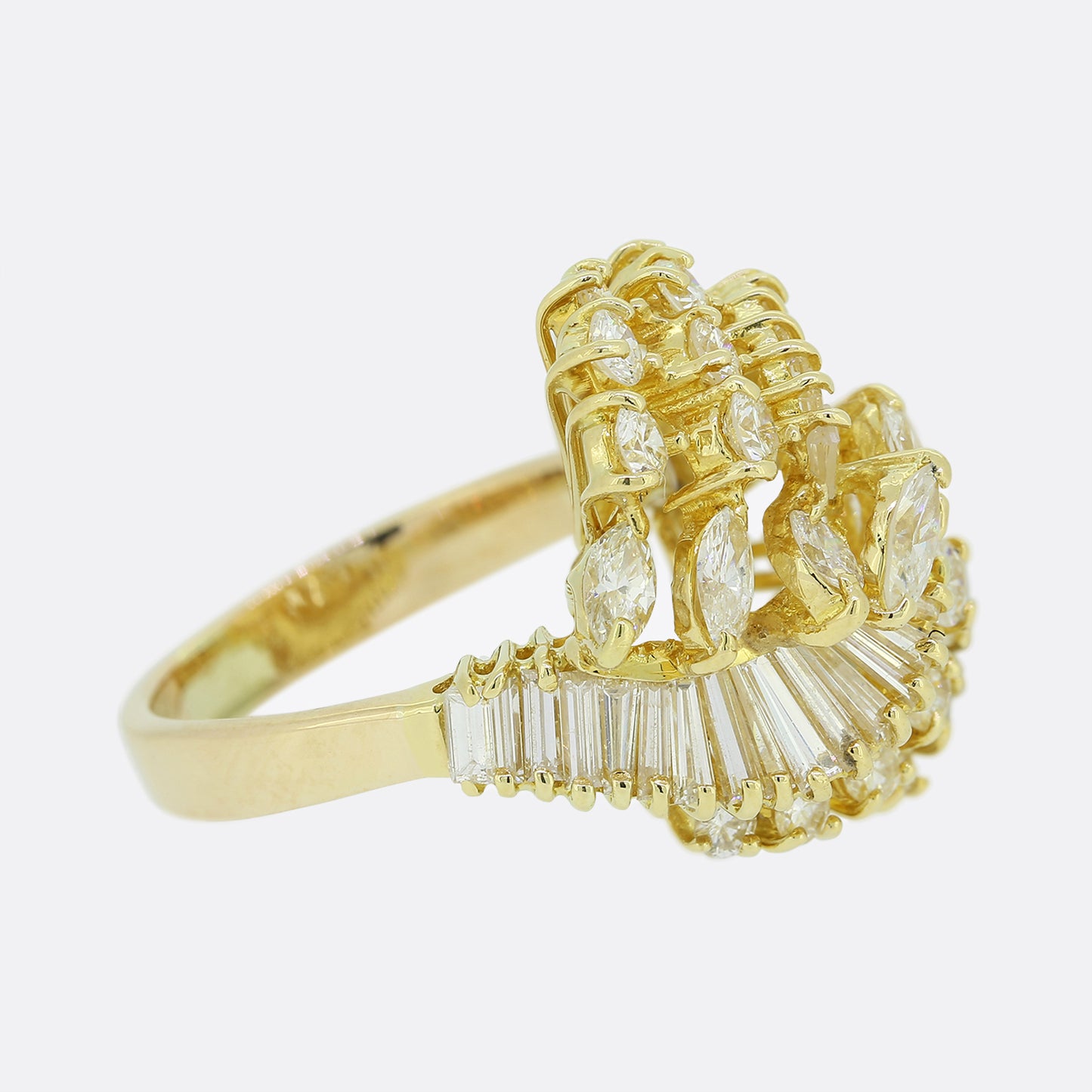 Vintage Diamond Cluster Dress Ring