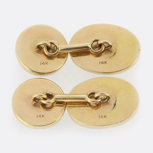 Vintage Essex Crystal Sailing Boat and Anchor Cufflinks