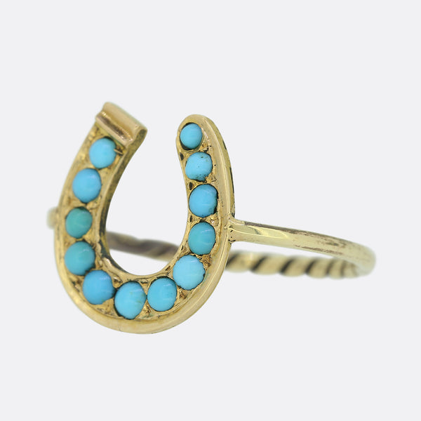 Victorian Turquoise Horseshoe Ring