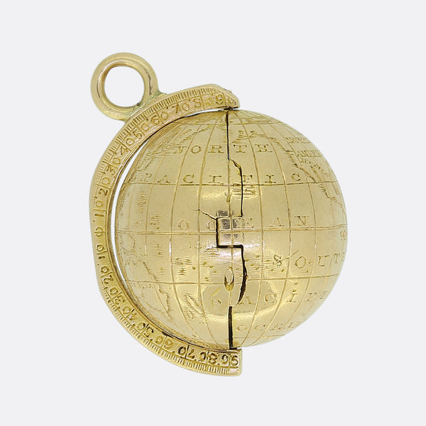 Vintage Globe Bloodstone and Agate Seal Stamp Pendant