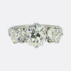 Vintage 3.52 Carat Three-Stone Diamond Ring
