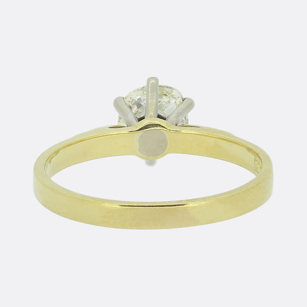 Vintage 1.30 Carat Old Cut Diamond Solitaire Engagement Ring