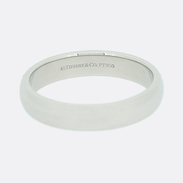 Tiffany and Co. Platinum 4.5mm Band Ring Size T