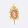 Victorian Pearl and Diamond Cameo Pendant